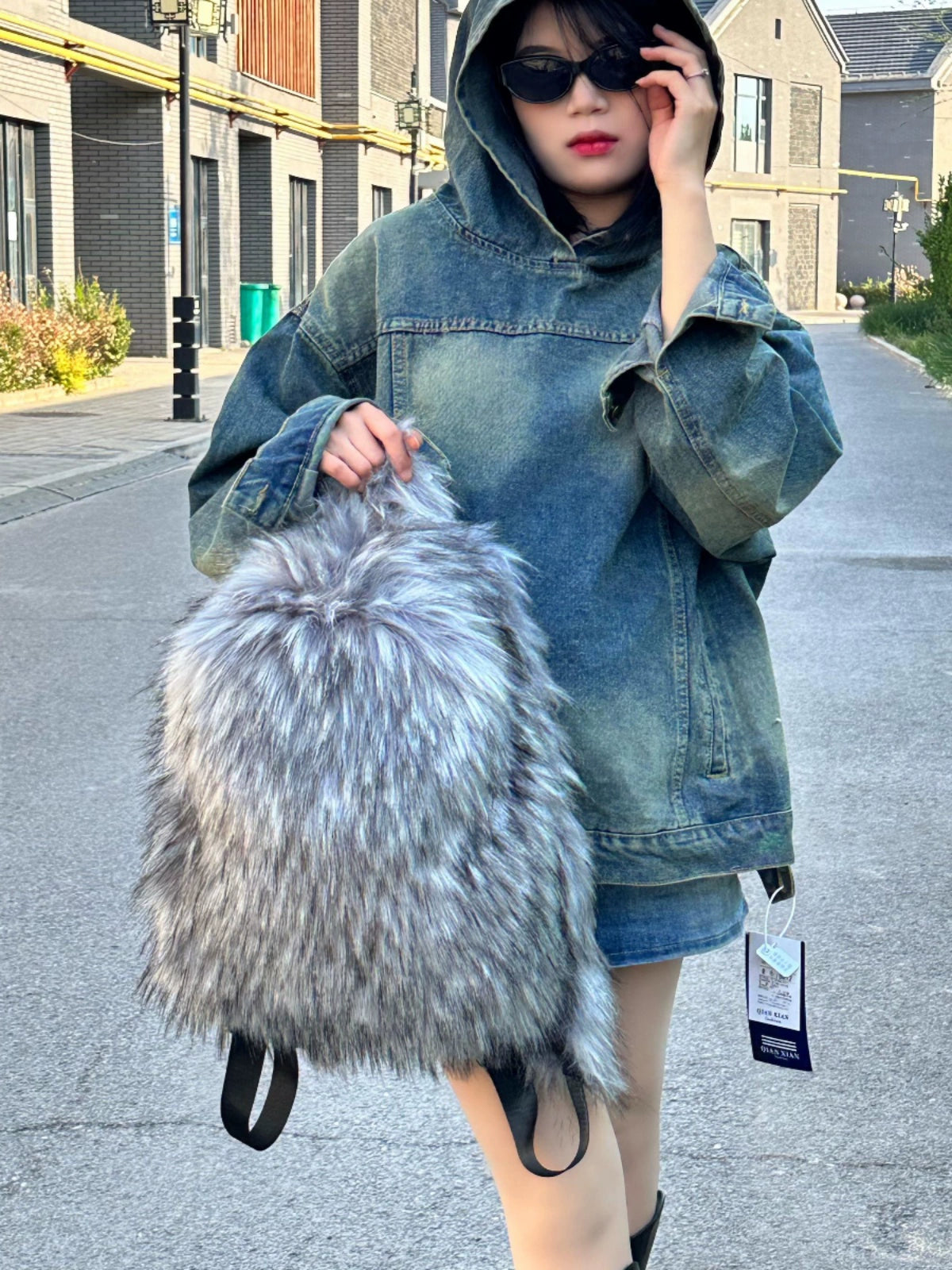 Plush Tassel Backpack WN20548-K2