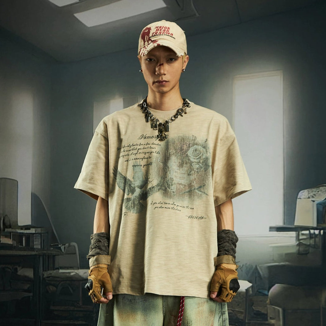 Print Breathable Pure Cotton Short Sleeve T-Shirt WN20549