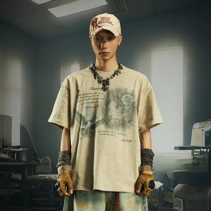 Print Breathable Pure Cotton Short Sleeve T-Shirt WN20549