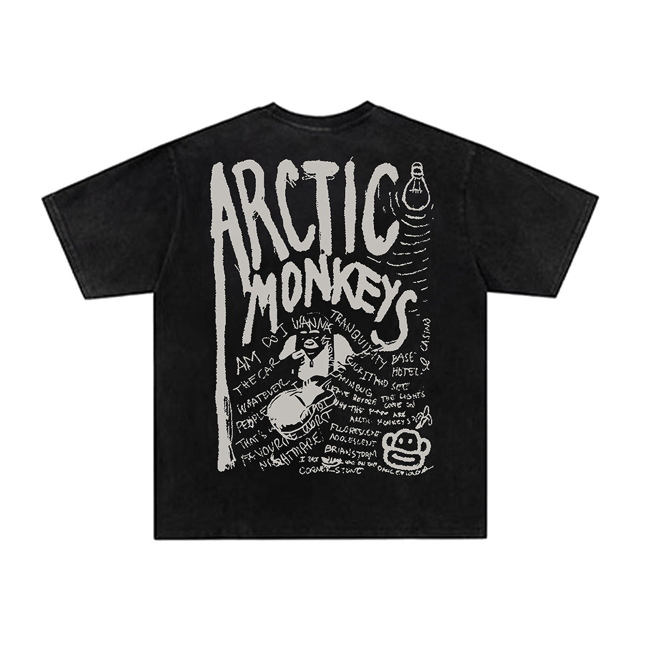 Washed Letter Print Short Sleeve T-Shirt WN26761