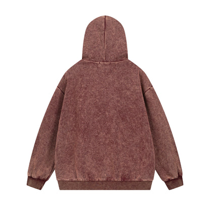 Washed Silhouette Print Oversize Hoodie WN11534