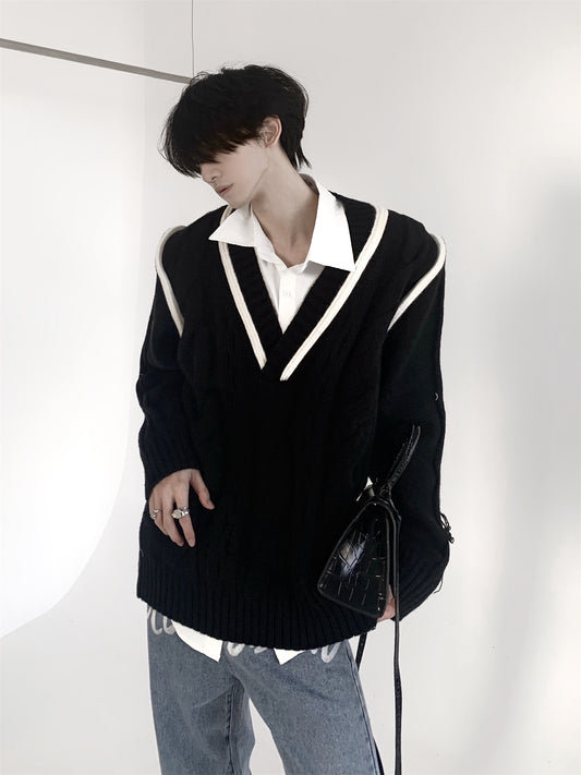 Oversize V-neck Knit Sweater WN9122