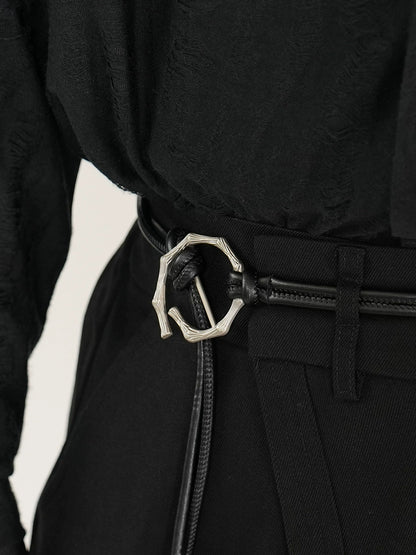 Asymmetrical Design Curved Wide Leg Trousers WN17415