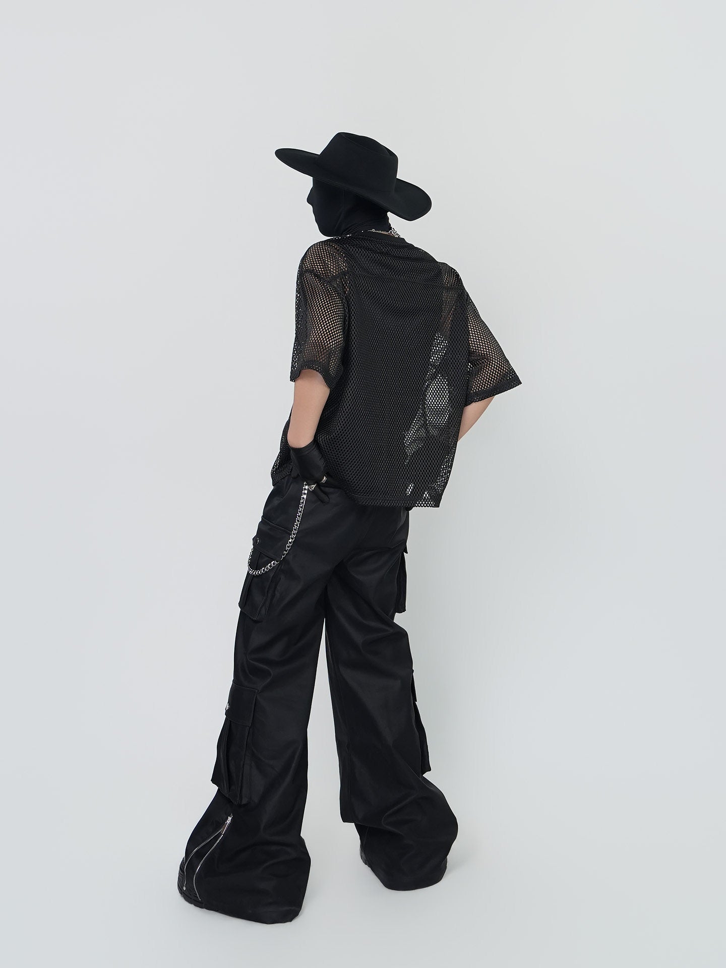 Mesh Sheer Oversize Short Sleeve T-Shirt & Vest WN24293