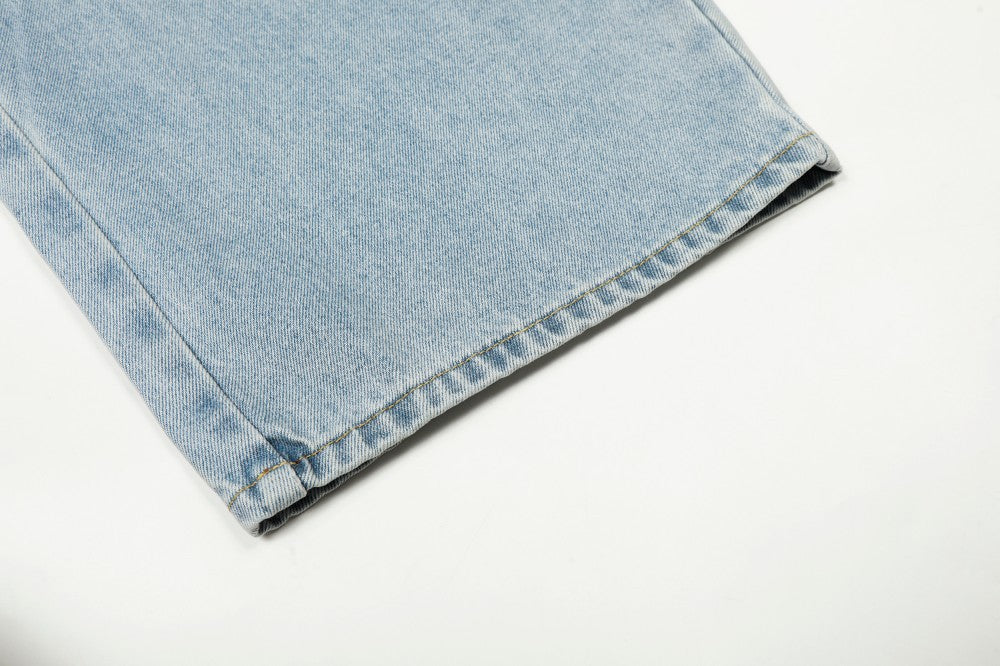 Rhinestone Studded High-Waist Wide Leg Denim Jeans WN27911