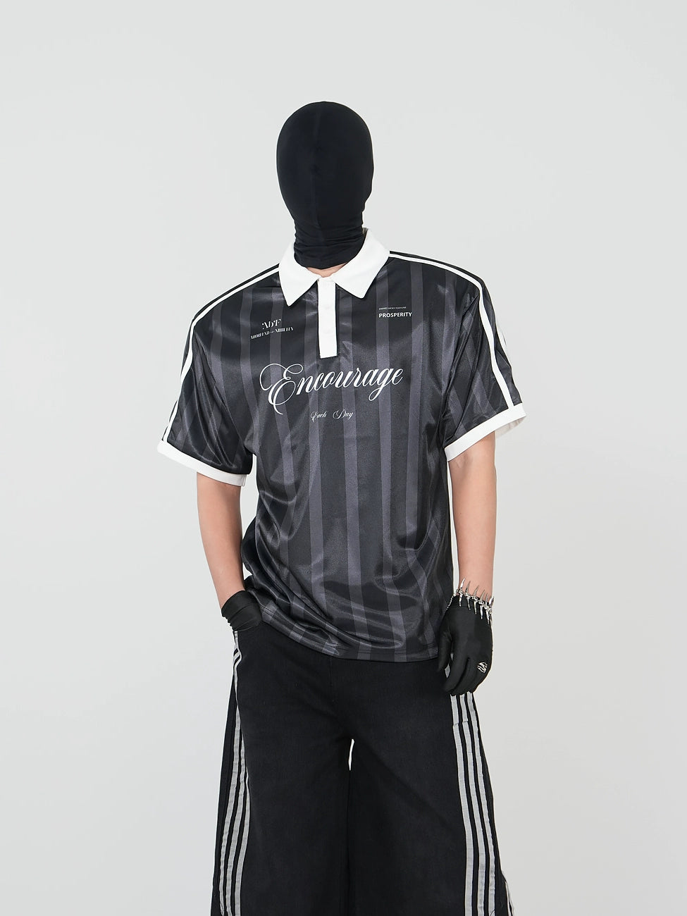 Stripe Design Polo Short Sleeve T-Shirt WN17272