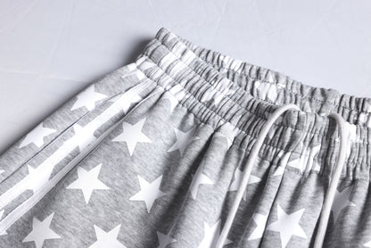 All-Over Print Deconstruction Wide Leg Curved Sweatpants WN25877