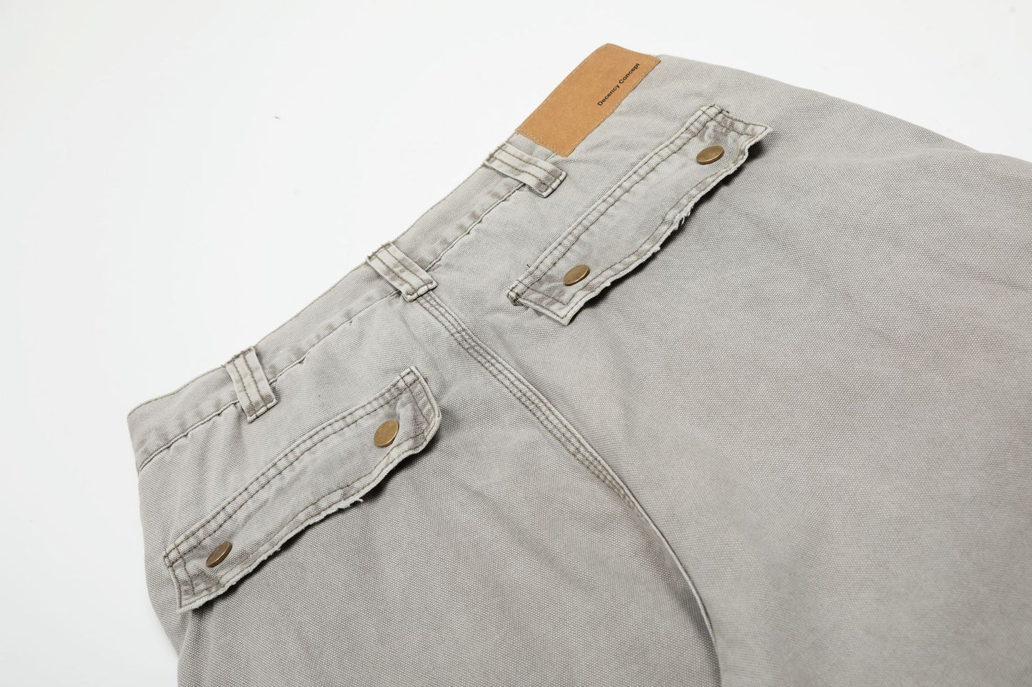 Washed Multi-Pocket Wide Leg Cargo Pants WN25852