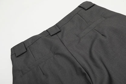 Pleats Curved Wide Leg Trousers WN18534