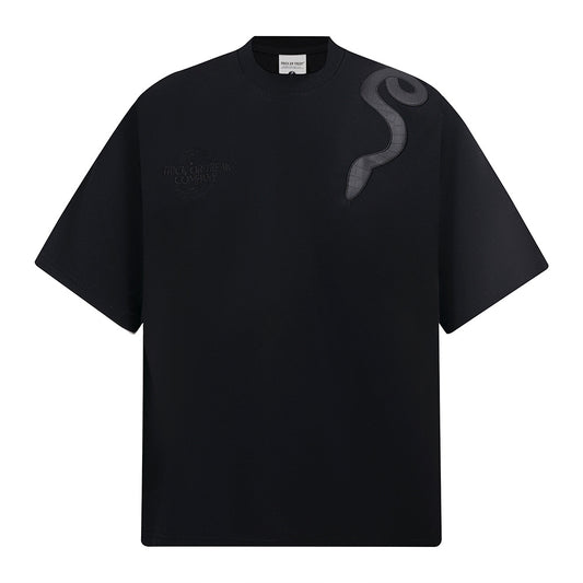 Snake Embroidery Oversize Short Sleeve T-Shirt WN18526