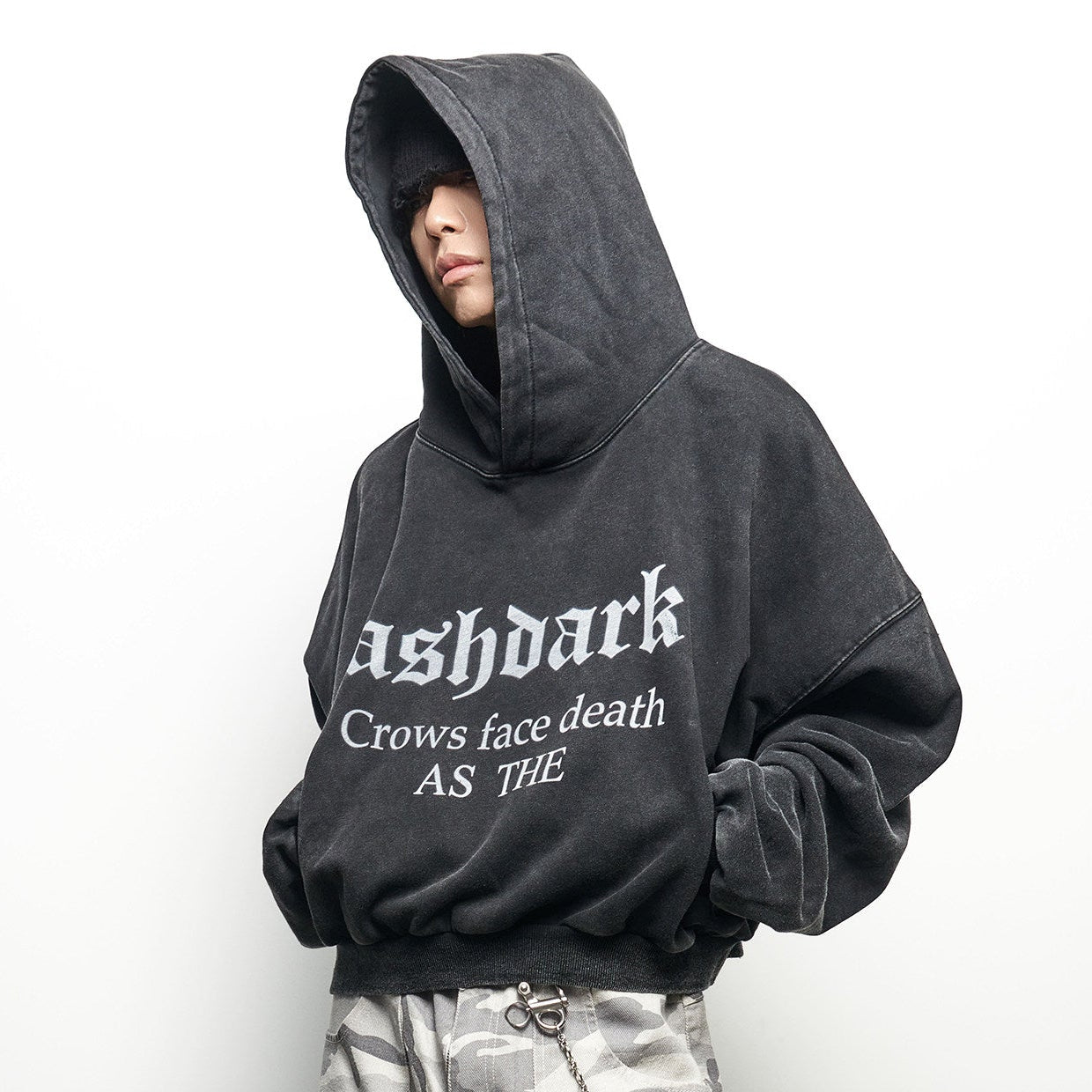 Letter Print Oversize Cropped Hoodie WN22965