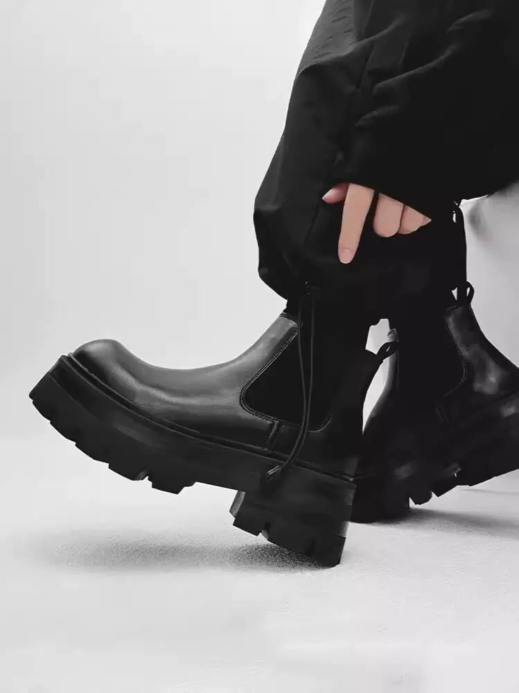 Chunky Sole Leather Chelsea Boots WN20787