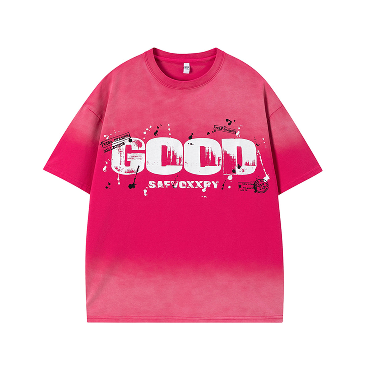 Gradient Paint Letter Short Sleeve T-Shirt WN26957