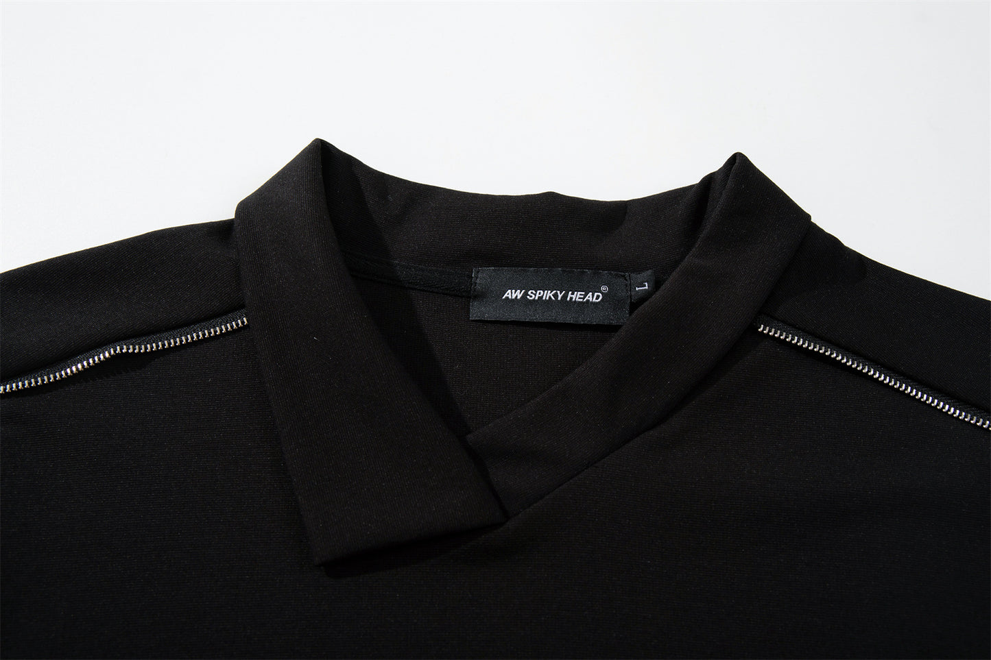 Zipper Design Heavyweight Short Sleeve T-Shirt WN26854