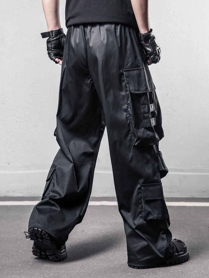 Functional Multi-Pocket Wide Leg Cargo Pants WN22449