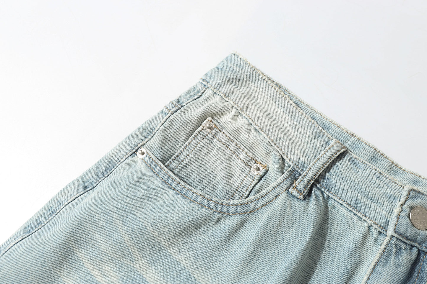 Washed Whisker Wide Leg Denim Jeans WN25873