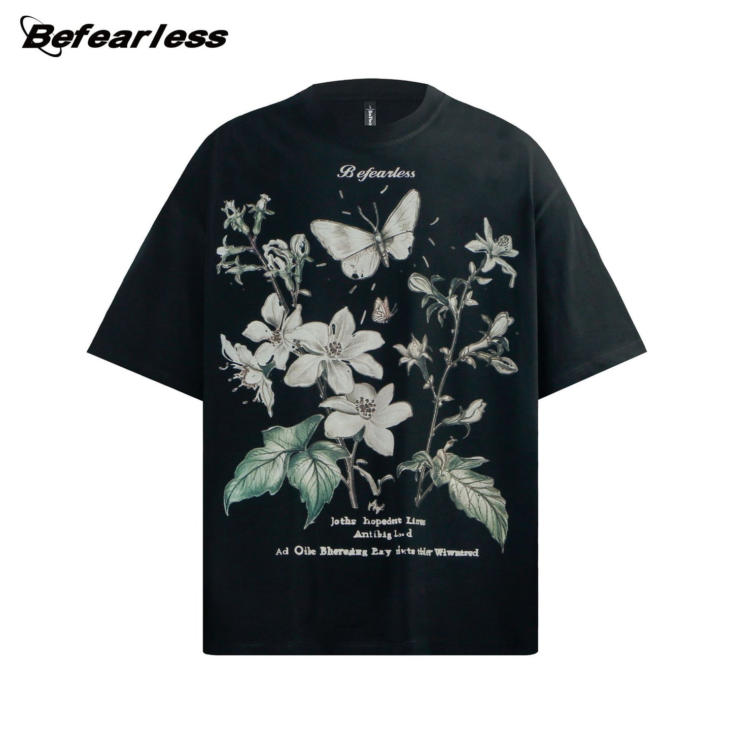 Flower Butterfly Graphic Short Sleeve T-Shirt WN26261