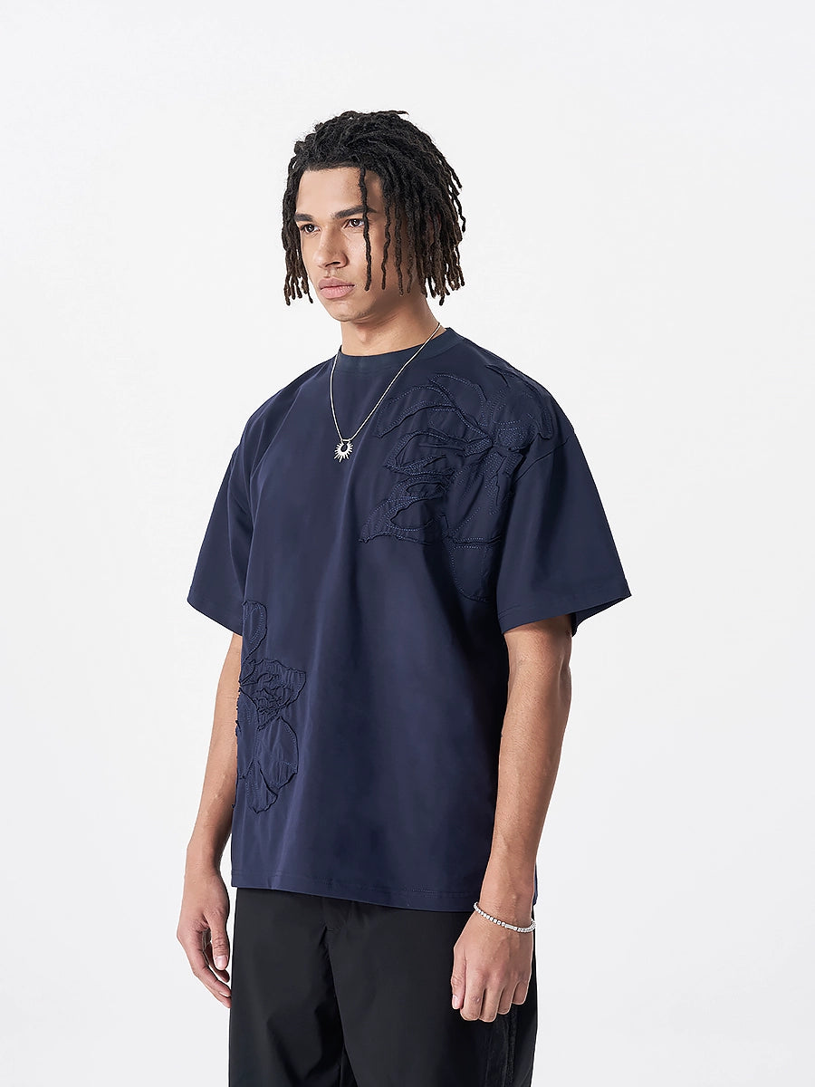 Heavyweight Embroidery Short Sleeve T-Shirt WN17518