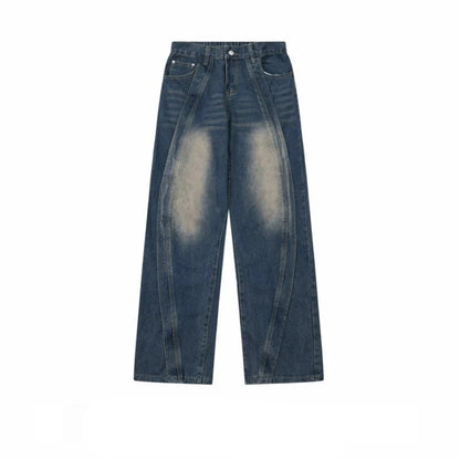 Wide-leg Patchwork Denim Jeans WN5572