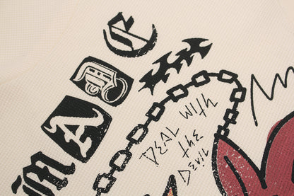 Waffle Graphic Oversize Short Sleeve T-Shirt WN26063