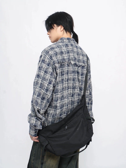 Washed Plaid Long Sleeve Shirt WN8736