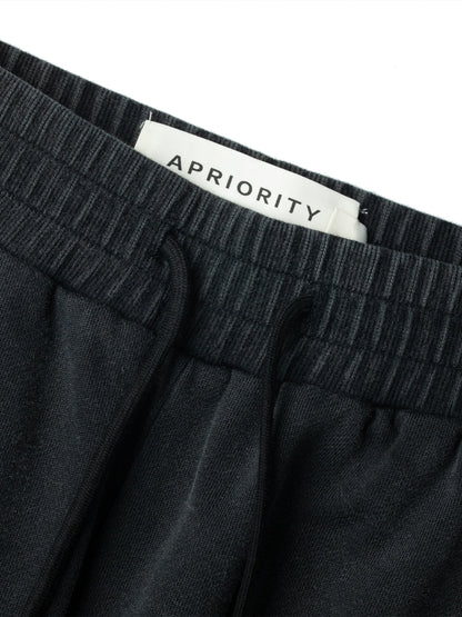 Washed Curved Design Wide Leg Sweatpants WN18891