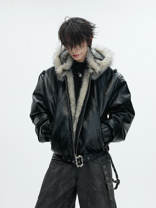 Hooded Fake Fur Heavyweight Puffer Jacket WN22612