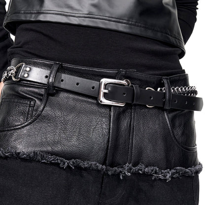 Metal Chain PU Leather Belt WN20946