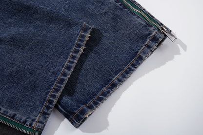 Panel Wash Wide Leg Denim Jeans WN23107