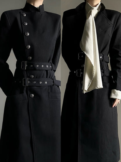 Structured Shoulder Belted Waist-Shaping Coat WN23145
