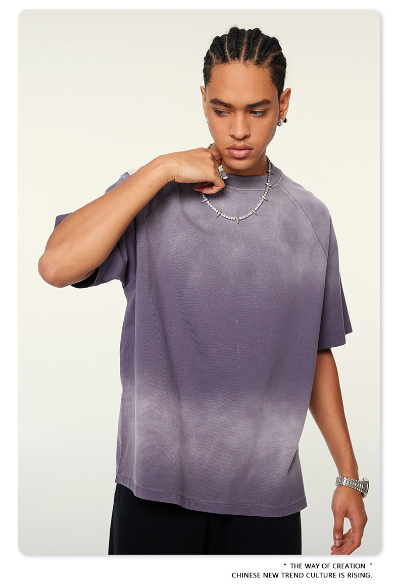 Washed Gradient Raglan Sleeve T-Shirt WN6065