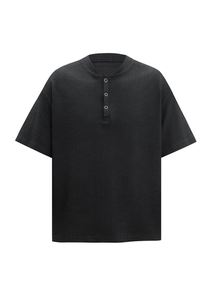 Henley Textured Short Sleeve T-Shirt WN26286
