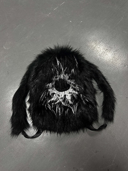 Totem Print Fur Plush Large-Capacity Backpack WN15782