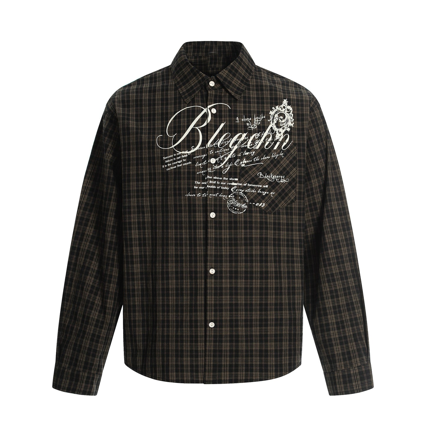 Print Oversize Plaid Long Sleeve Shirt WN20558