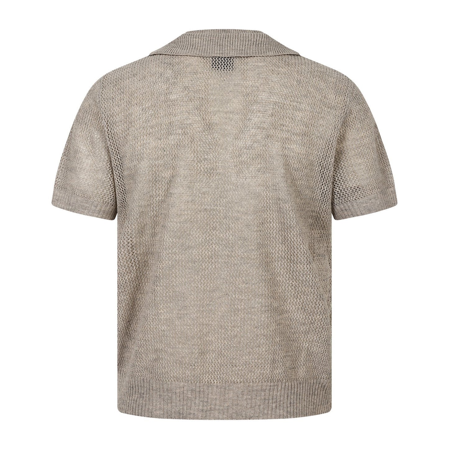Openwork Short Sleeve Knit Polo Shirt WN25815
