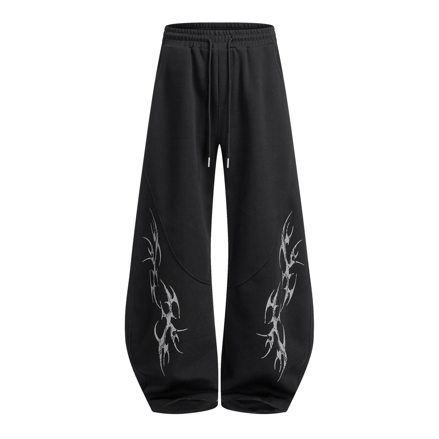 Thorn Print Zipper Hoodie & Thorn Print Wide Leg Sweatpants Setup WN25656