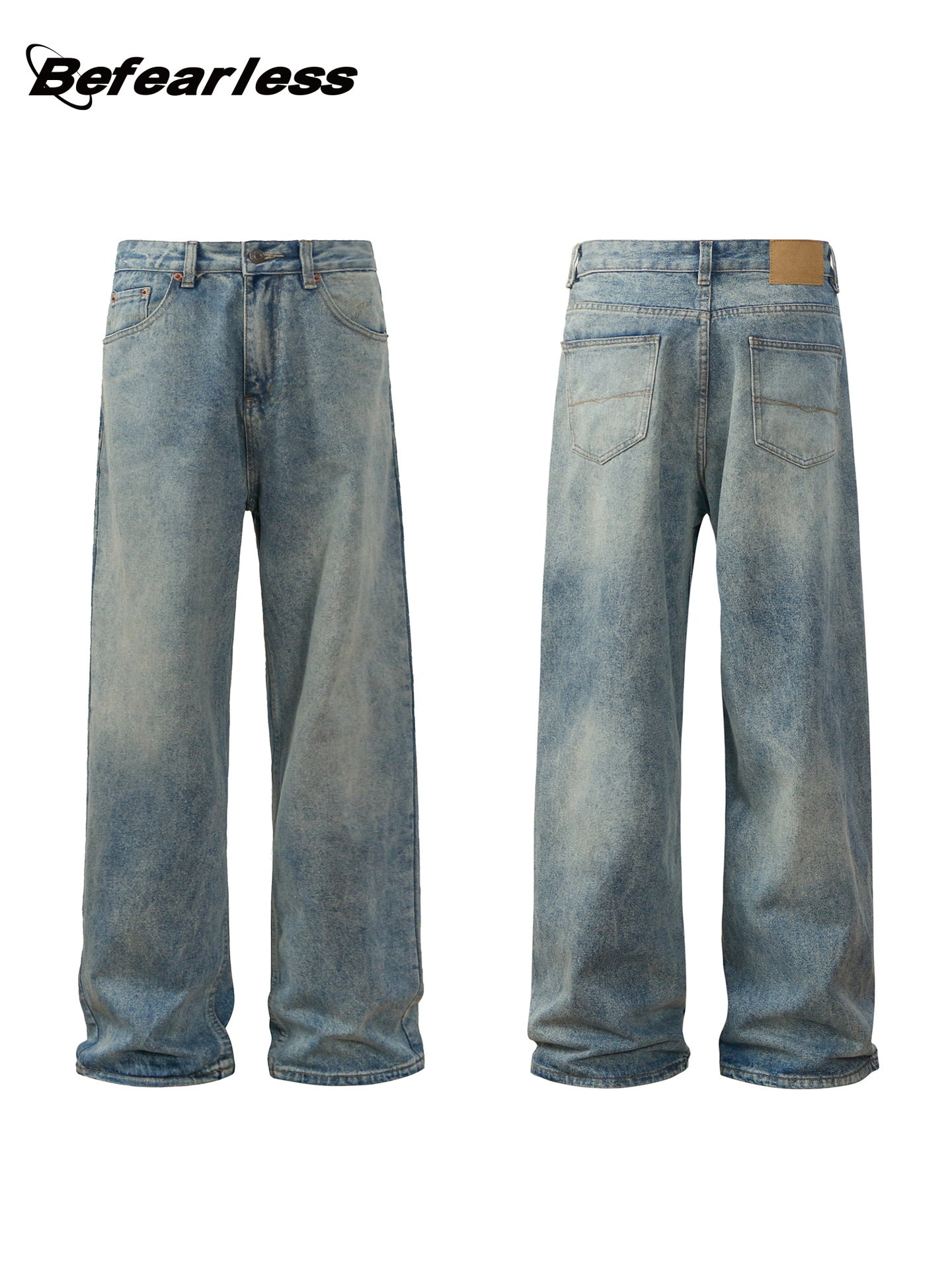 Washed Baggy Wide Leg Denim Jeans WN26348