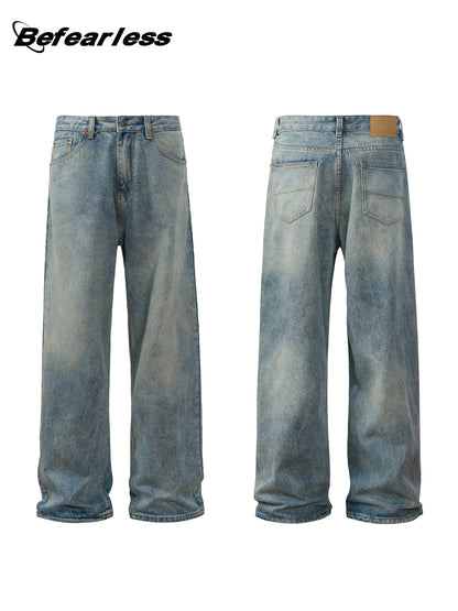 Washed Baggy Wide Leg Denim Jeans WN26348