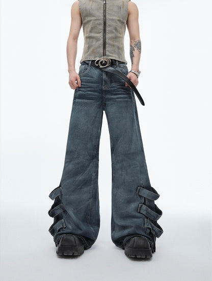 Wide-leg Flare Denim Jeans WN6498