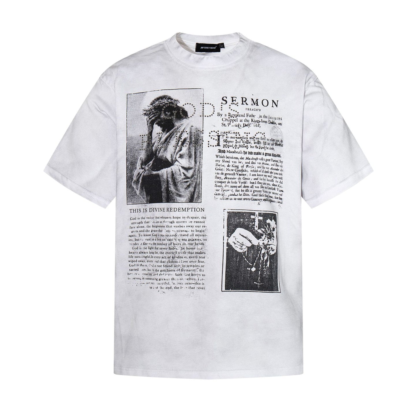 Portrait Letter Print Short Sleeve T-Shirt WN25545