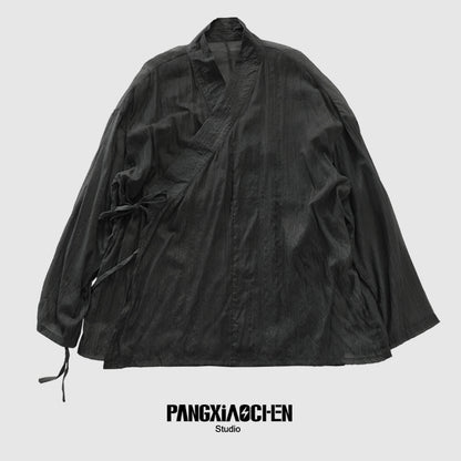 Slightly Sheer Lace-Up Shirt WN20494