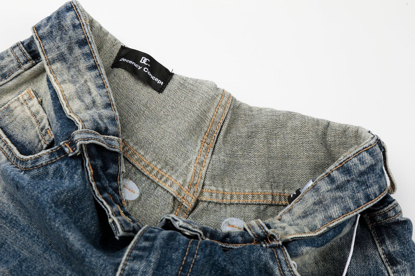 Washed Whiskers Lightning Wide Leg Denim Jeans WN25826
