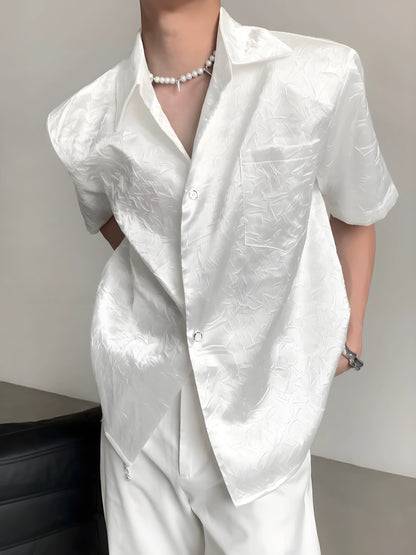 Jacquard Draping Long Sleeve Shirt WN20079