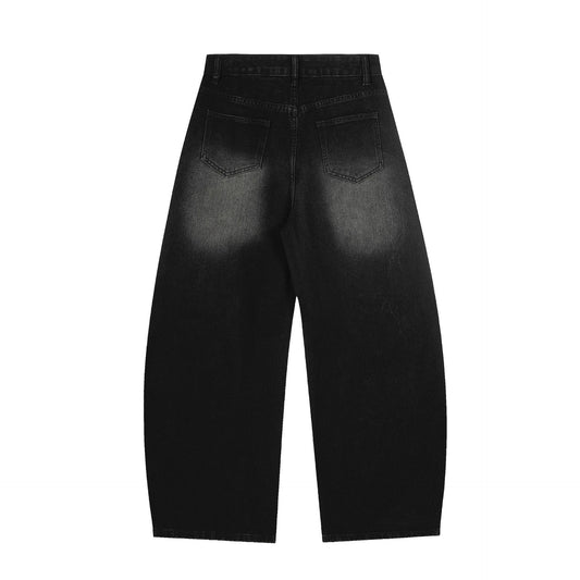 Washed Embroidery Wide Leg Denim Jeans WN25406