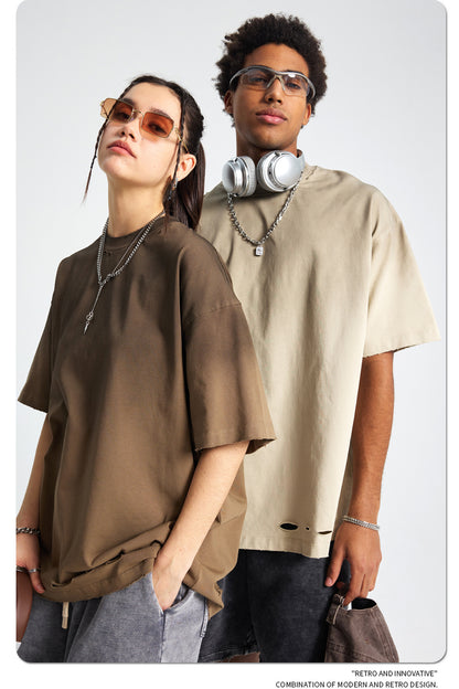 Spray Dye Damage Washed Short Sleeve T-Shirt WN16274