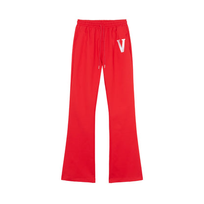 Embroidery Logo Short Sleeve Zipper Jacket & Straight Pants Setup WN21015