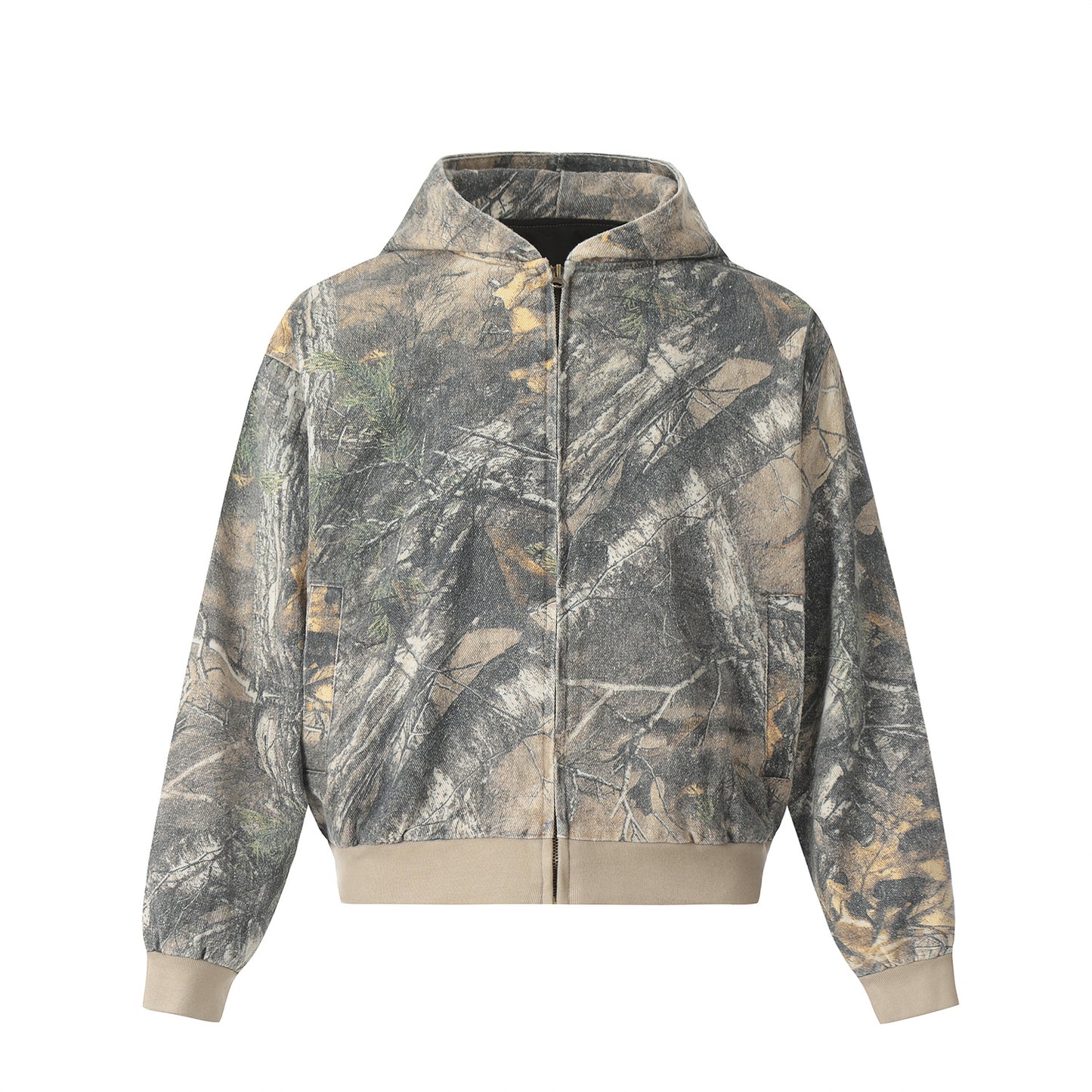 CAMOUFLAGE OVERSIZE ZIPPER HOODIE WN11488