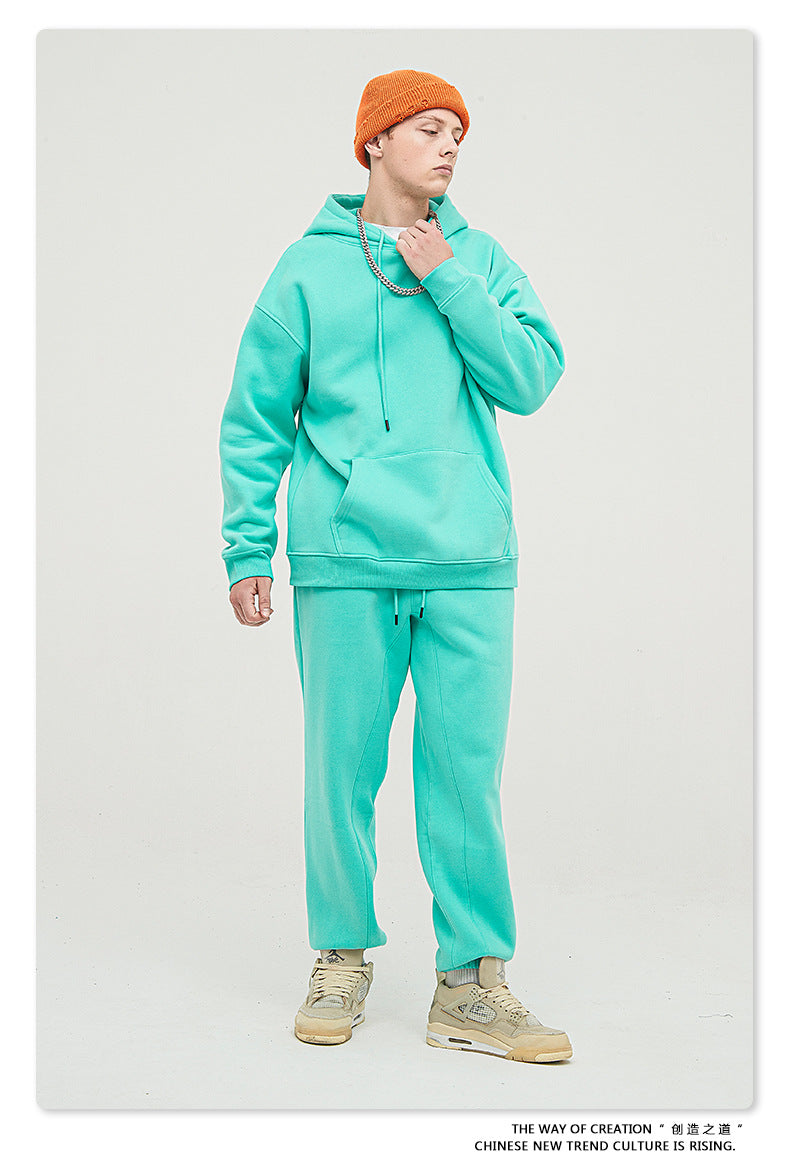 Fleece Lining Oversize Hoodie & Fleece Lining Sweatpants Setup WN9931-K