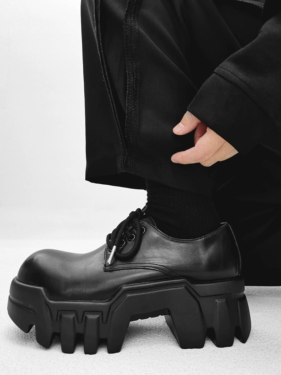 Thick Sole PU Leather Derby Shoes WN21272