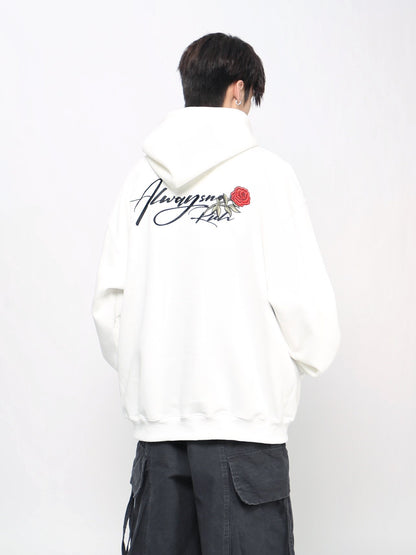 Rose Logo Embroidery Pullover Hoodie WN24477